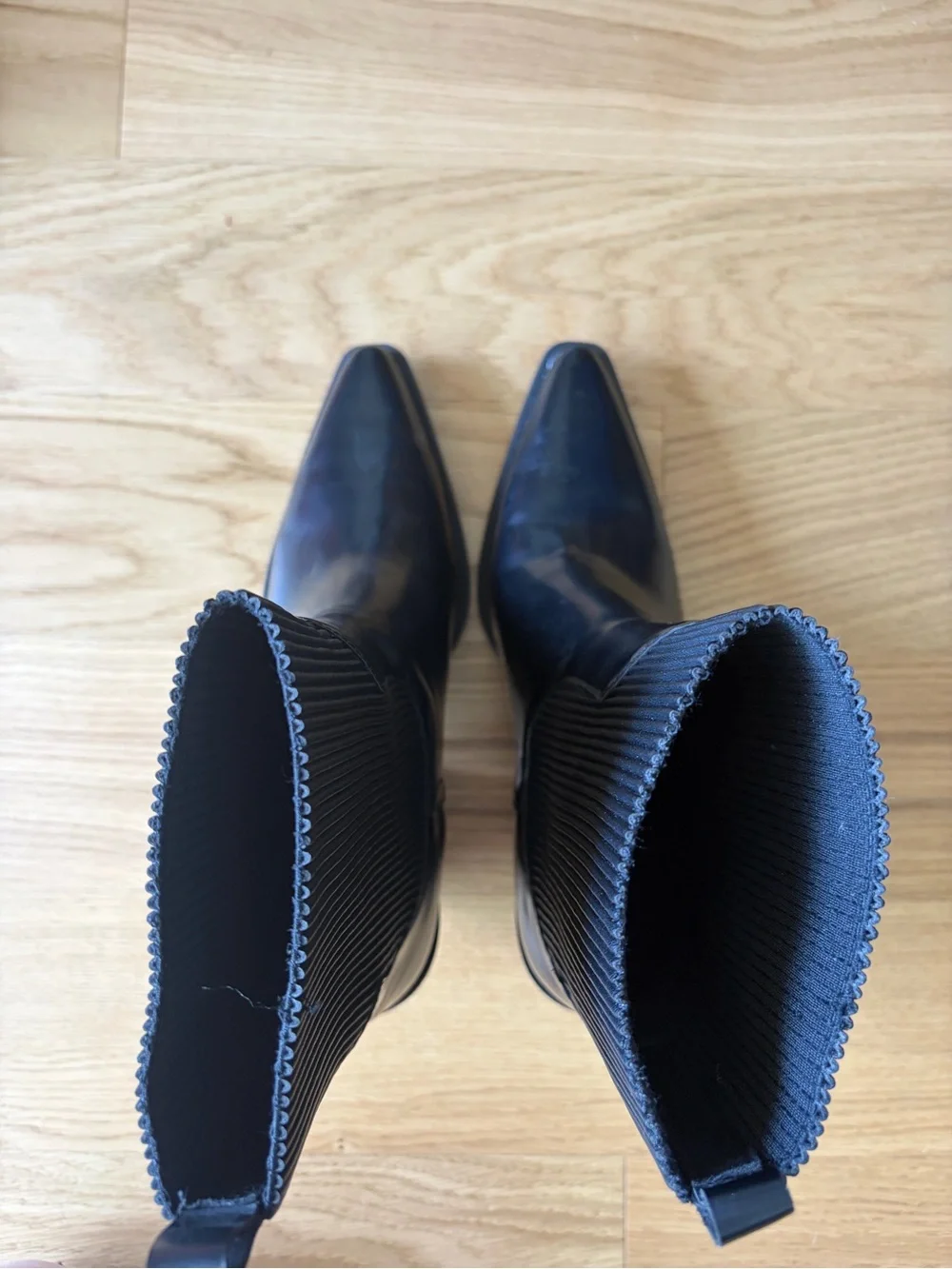 Black Pointed Toe Block Heel Pumps